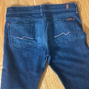 7 For All Mankind Dark Blue Straight Leg Jeans